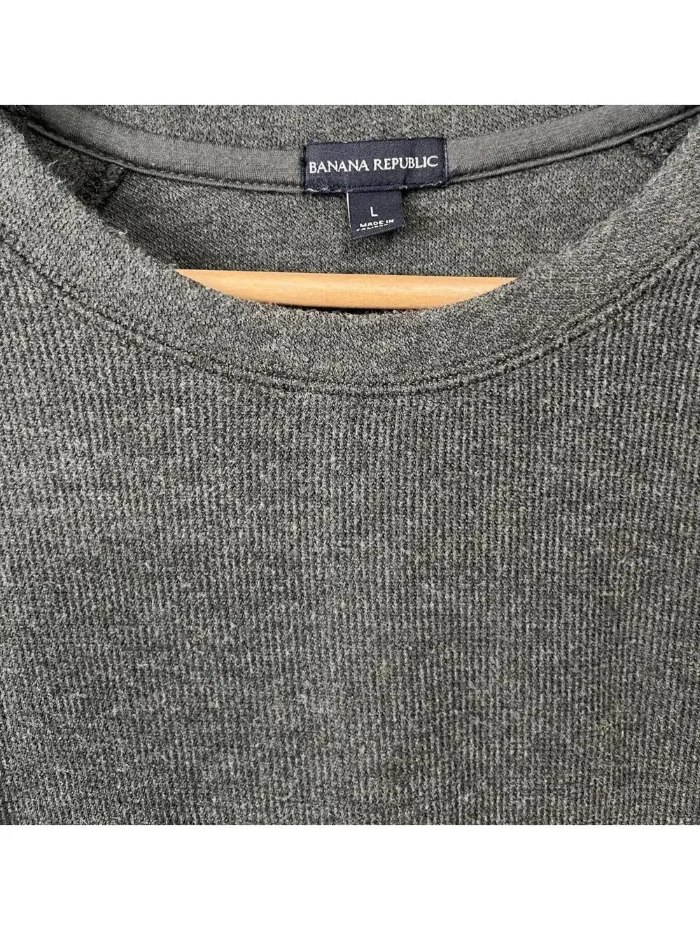 Banana Republic Normcore Green Waffle Knit Crewneck Pullover Sweater Size L